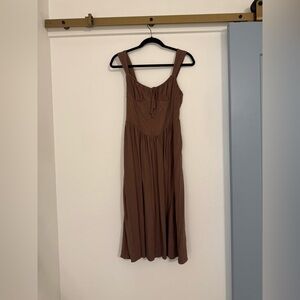 Nordstrom Rack Brown Corset Midi Dress